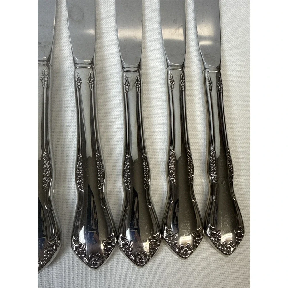 Oneida‎ Mansfield Amadeus Dinner Knives 8 Hollow Stainless Wm A Rogers Deluxe